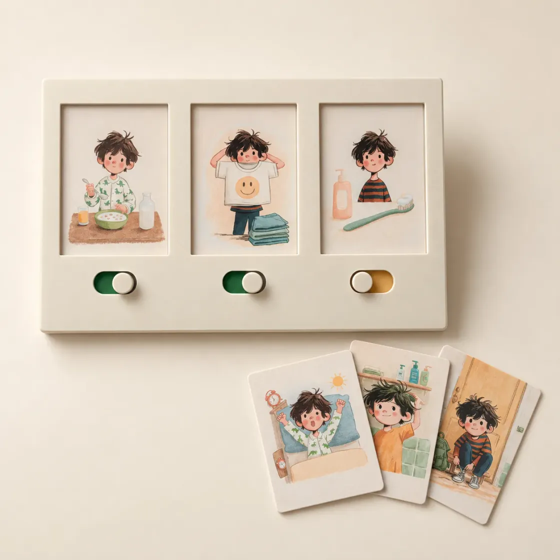 Tablero de rutinas con tarjetas ilustradas